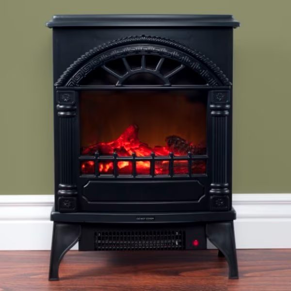 Hastings Home Electric Fireplace- Freestanding Space Heater with Faux Logs and Flame Effect, Hastings Home, Mfr#: 960087OJS